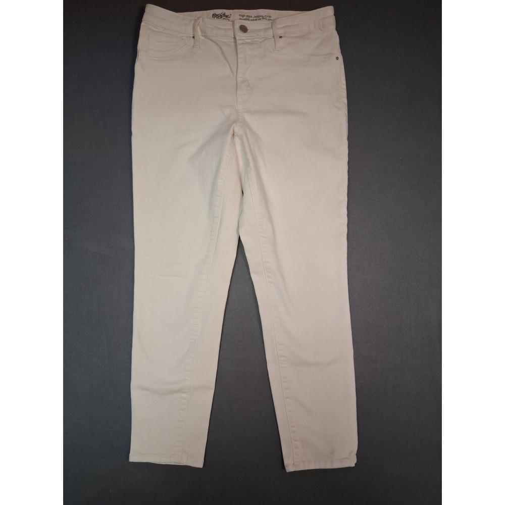 Mossimo Denim High Rise Jeggings Crop Cotton Jeans Stretch White Women's Size 8
